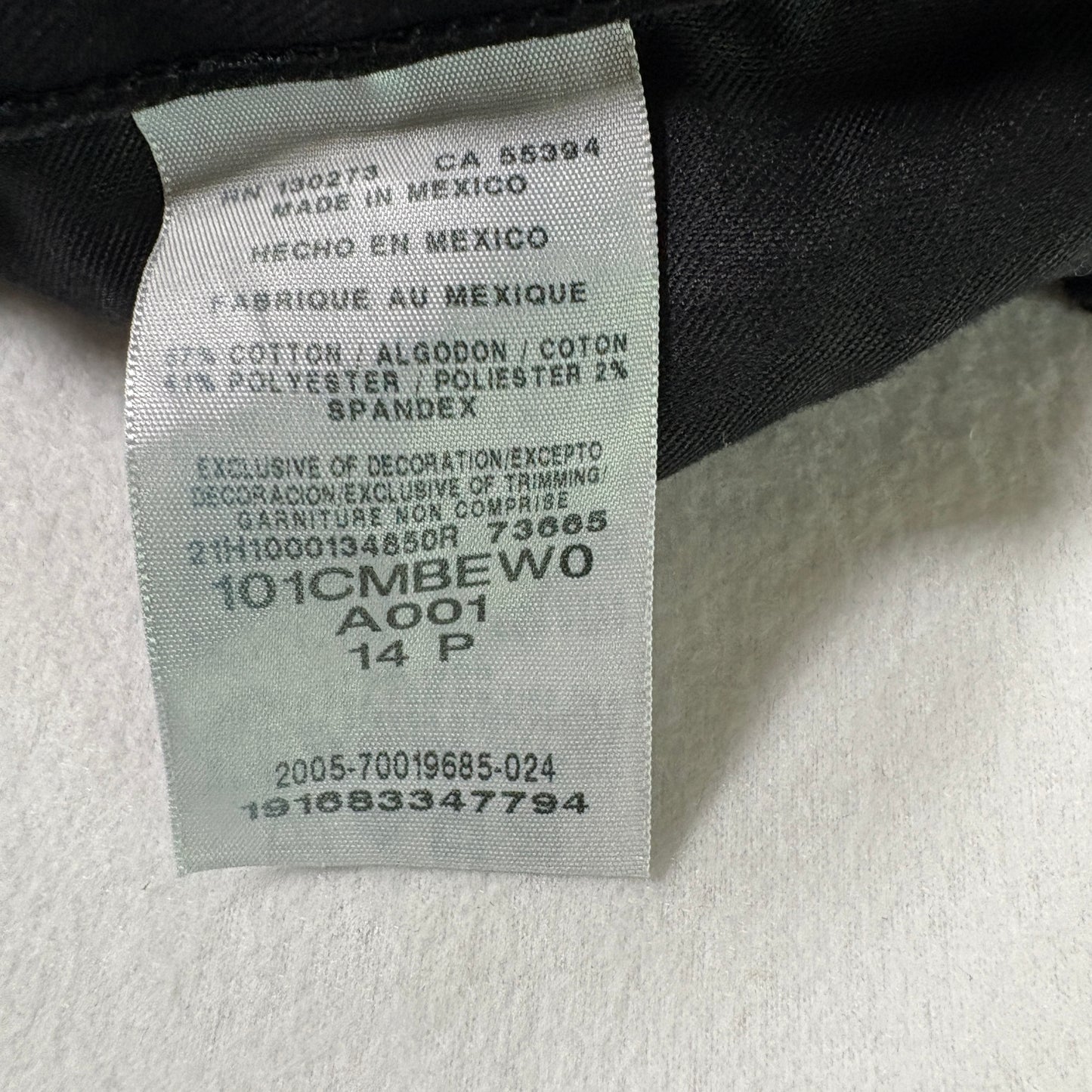 Lee Womens Jeans 14P Black Bootcut Mid Rise Regular Fit Stretch Denim Y2K