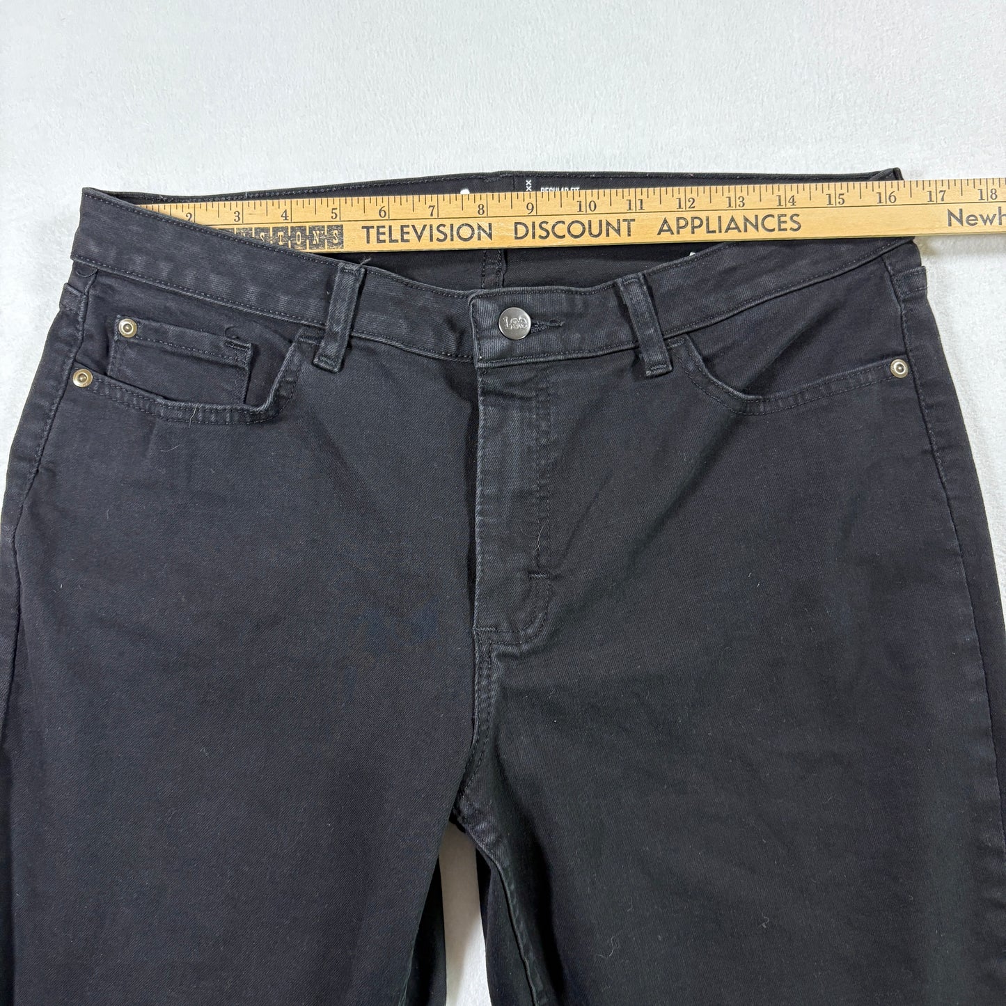 Lee Womens Jeans 14P Black Bootcut Mid Rise Regular Fit Stretch Denim Y2K