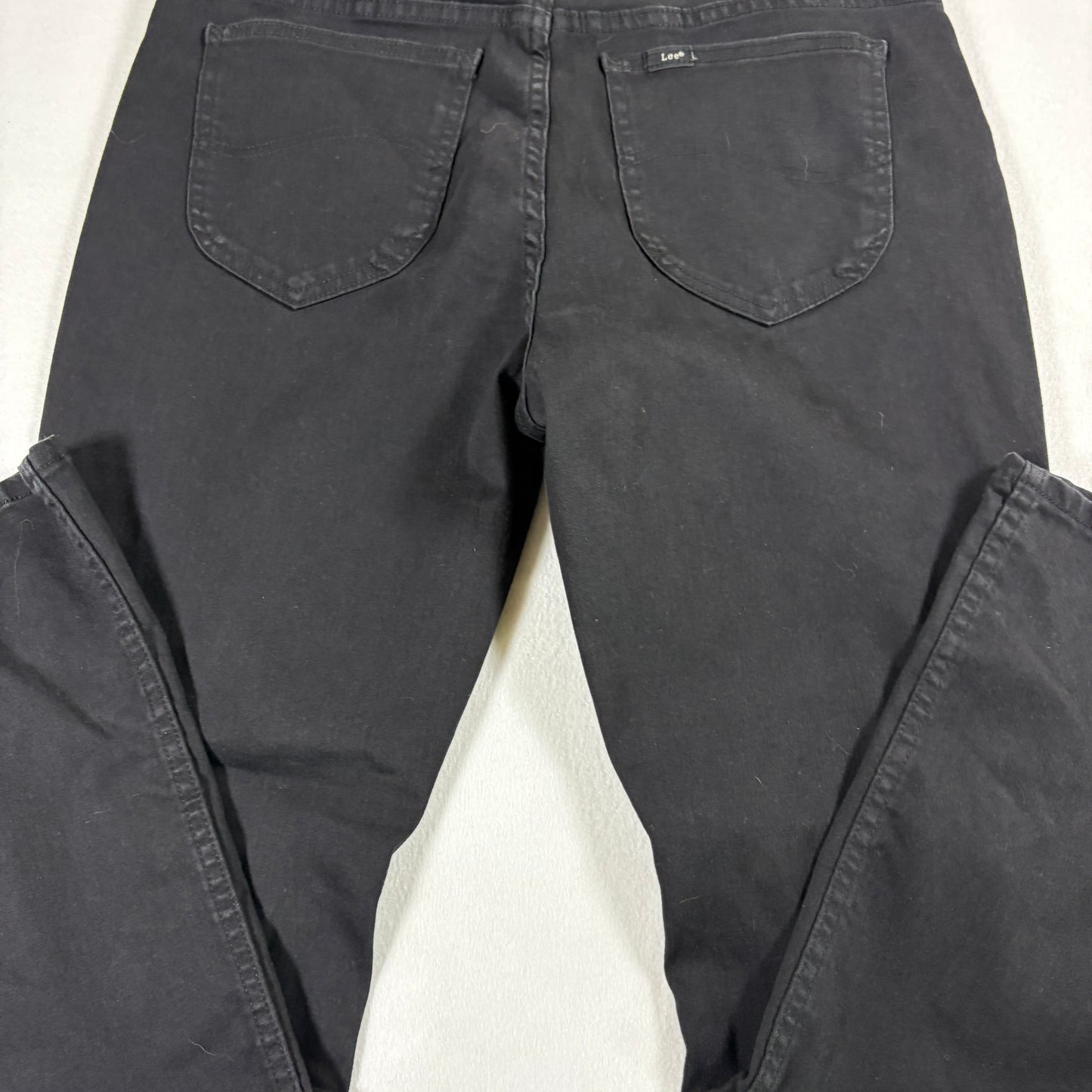 Lee Womens Jeans 14P Black Bootcut Mid Rise Regular Fit Stretch Denim Y2K