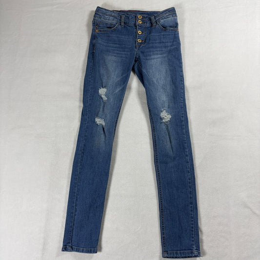 Vigoss The Jagger Skinny Women’s Size 14 Blue Distressed Jeans Stretch