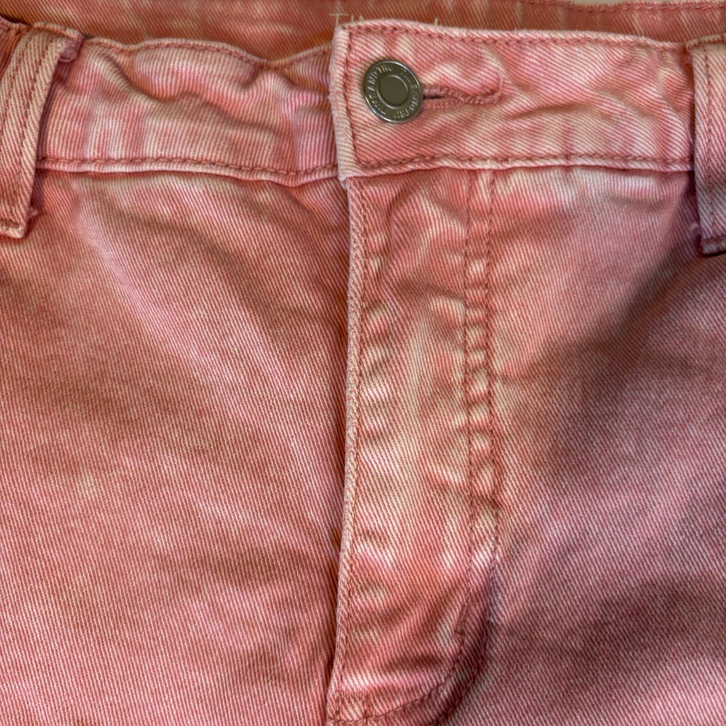 Time and Tru Women’s 14 Baggy Jeans Pink Acid Wash Frayed Hem Mid Rise Casual Denim