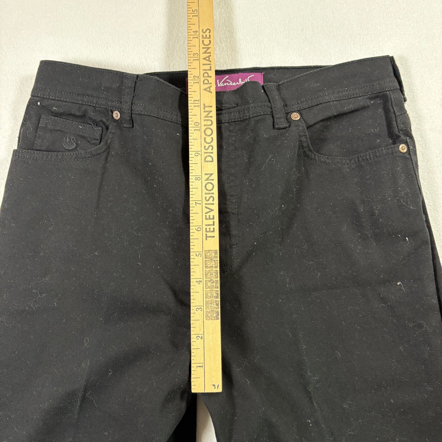 Gloria Vanderbilt Womens Jeans 8 Black High Rise Slim Tapered Stretch Denim