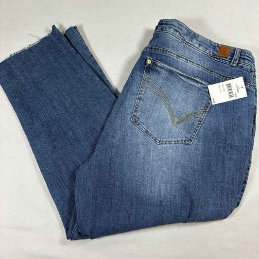 Wit & Wisdom Jeans Womens 20W Blue Flex'Ellent Boyfriend Fit Raw Hem NWT
