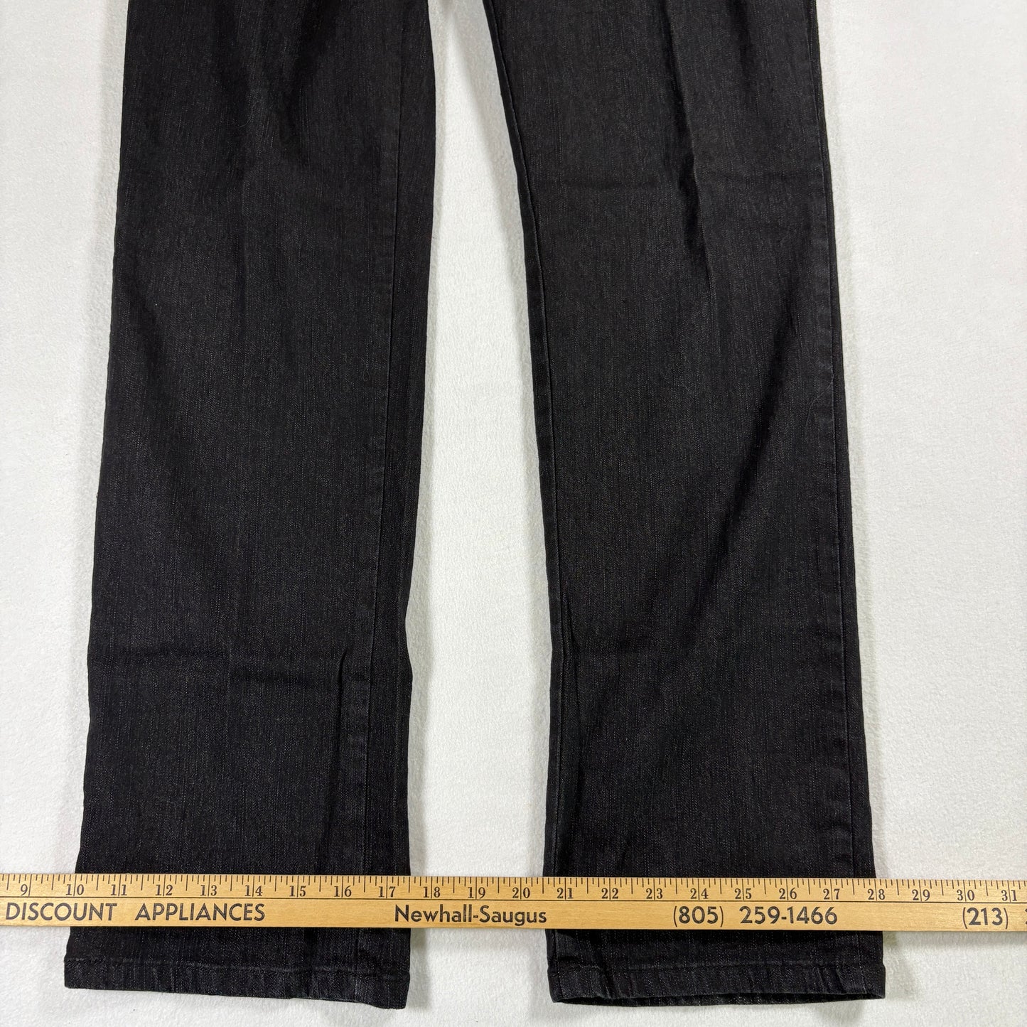 COS Jeans Womens 10 Black Denim Straight Leg Stretch Mid Rise Rhinestone Pocket