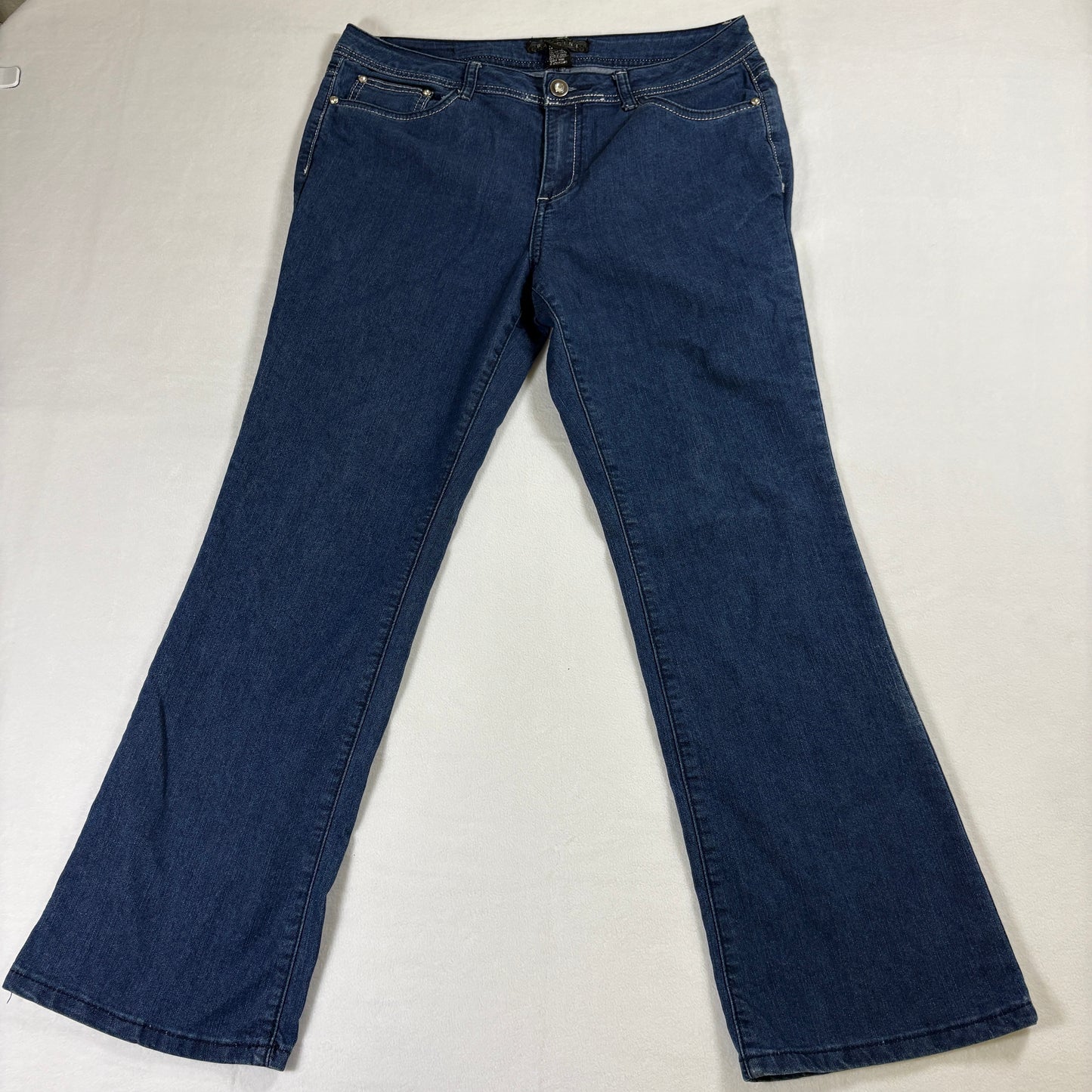 Baccini Jeans Womens 12P Bootcut Dark Blue Stretch Denim Y2K Retro Grunge Style!