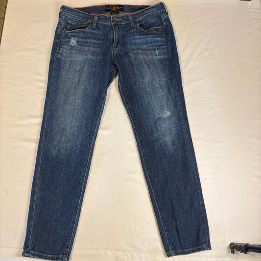 Lucky Brand Women’s Size 12/31 Charlie Capri Blue Jeans Distressed Bootcut Denim