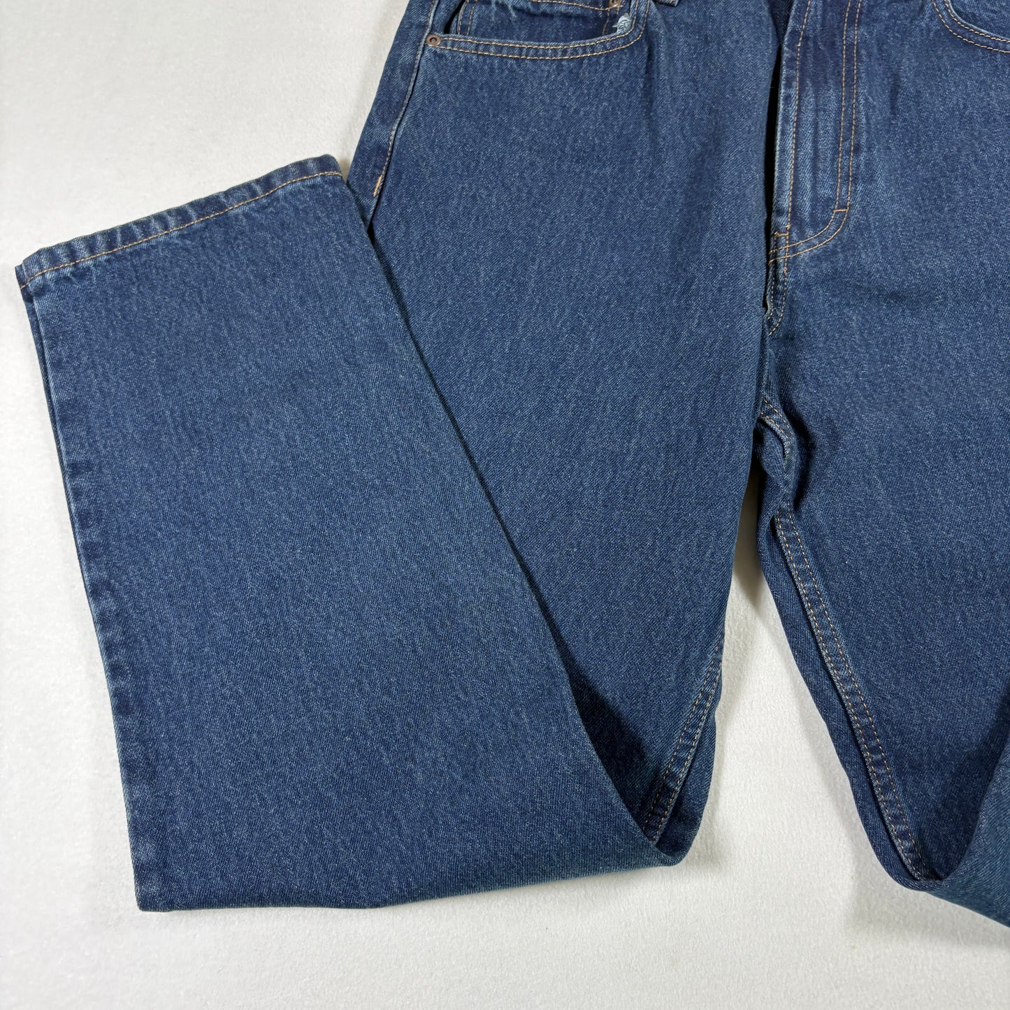 Kirkland Signature Mens Jeans 32x30 Blue Baggy Relaxed Fit Straight Leg Denim