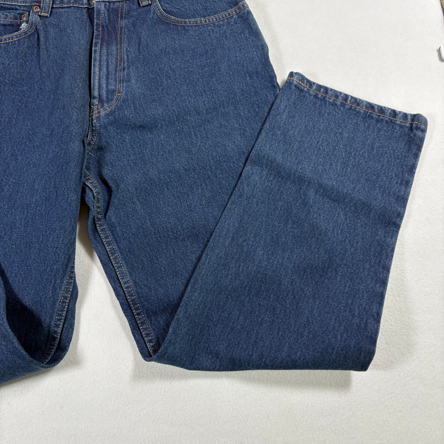 Kirkland Signature Mens Jeans 32x30 Blue Baggy Relaxed Fit Straight Leg Denim