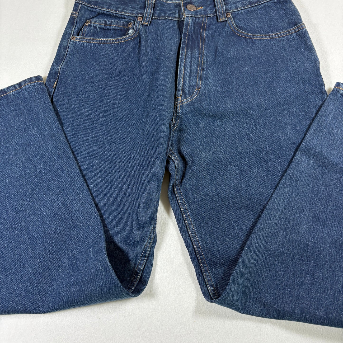 Kirkland Signature Mens Jeans 32x30 Blue Baggy Relaxed Fit Straight Leg Denim