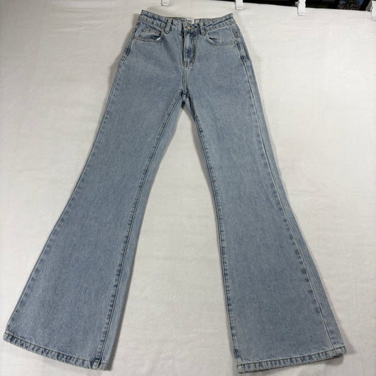 Princess Polly Women’s 4 Flare Jeans Light Wash High Rise Bell Bottom Denim