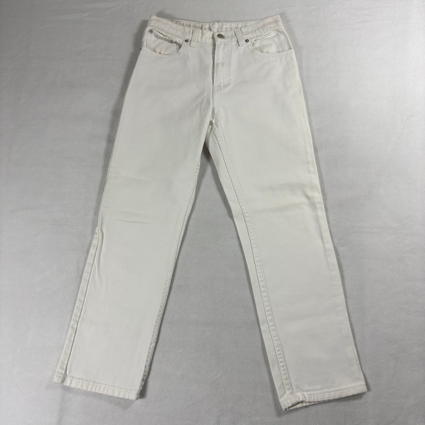 Jordache Women’s 14 Straight Leg Jeans White High Rise Classic Denim