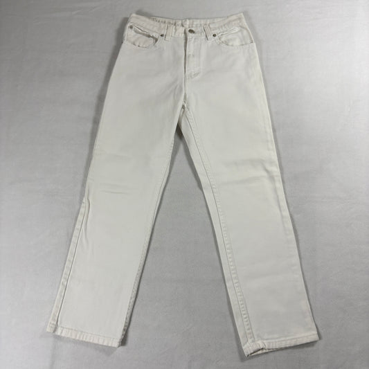Jordache Women’s 14 Straight Leg Jeans White High Rise Classic Denim