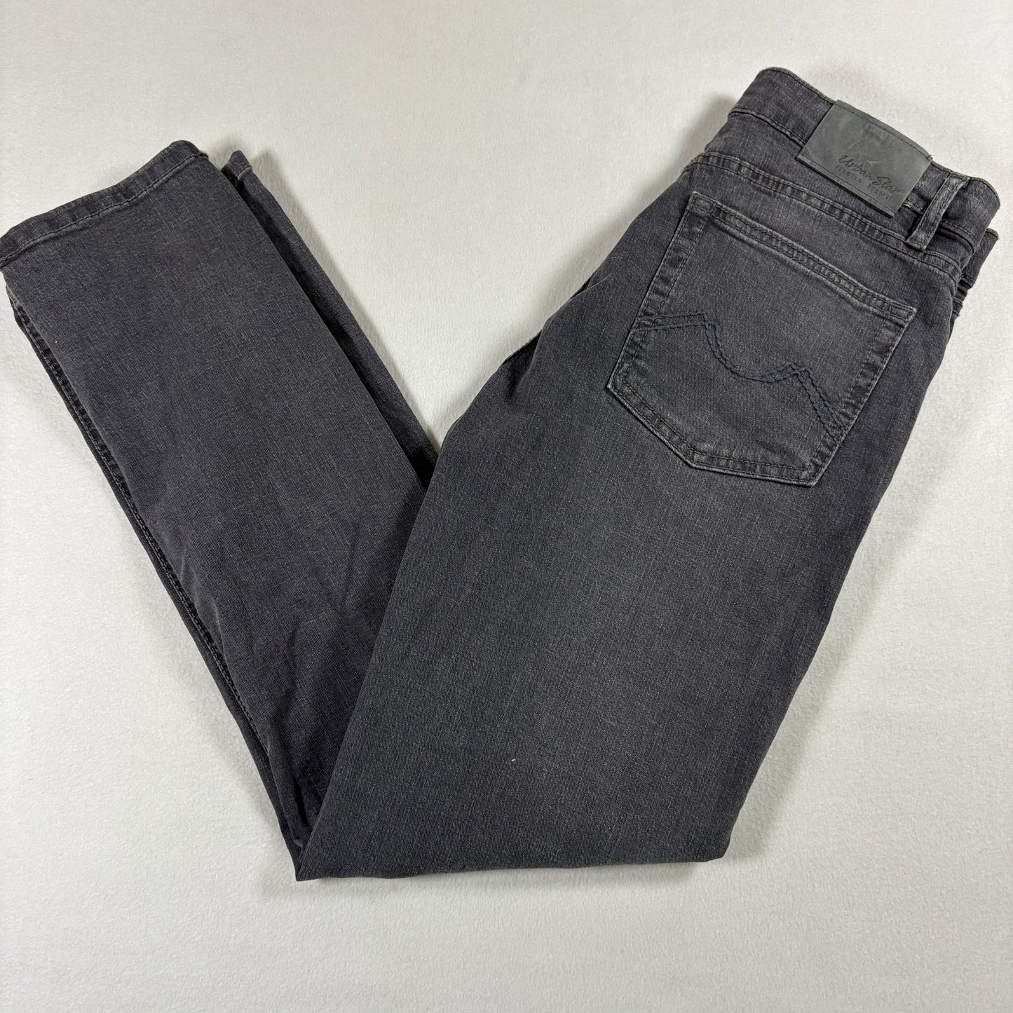 Urban Star Mens Jeans 32x32 Black Denim Stretch Straight Y2K Vintage Grunge