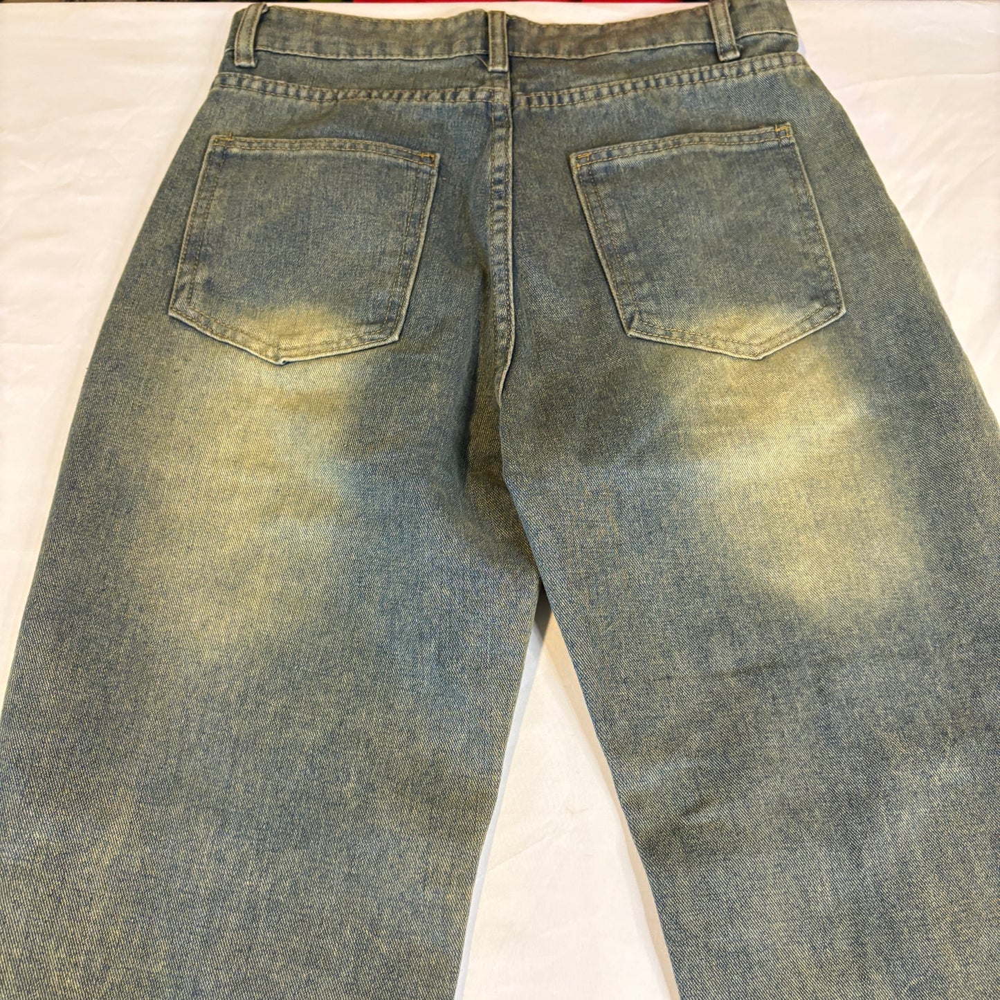 Women’s Size Large Light Wash Flare Jeans Vintage 90s Y2K Style High Waist Denim