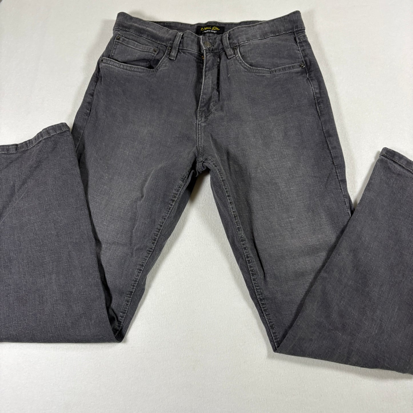 Urban Star Mens Jeans 32x32 Black Denim Stretch Straight Y2K Vintage Grunge