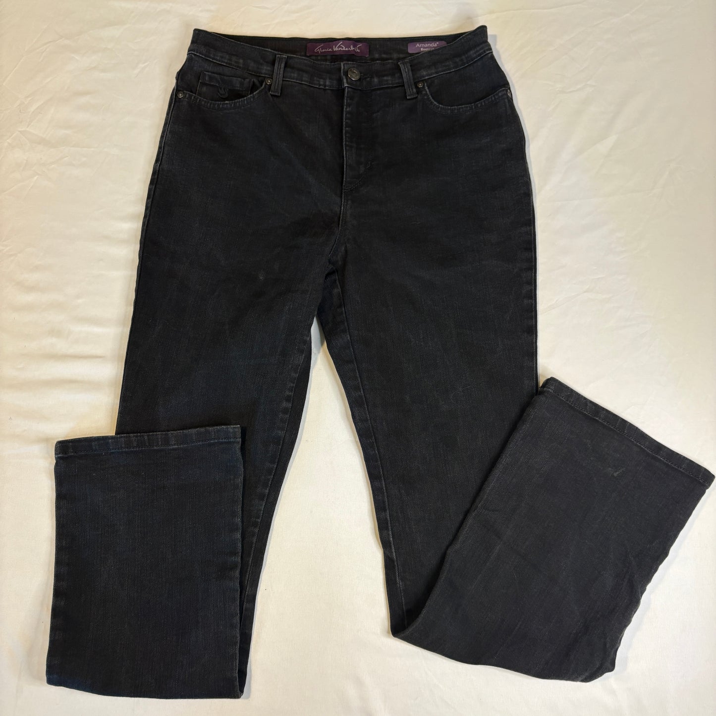Gloria Vanderbilt Amanda Women’s Size 8 Black Bootcut Jeans Mid Rise Stretch Denim