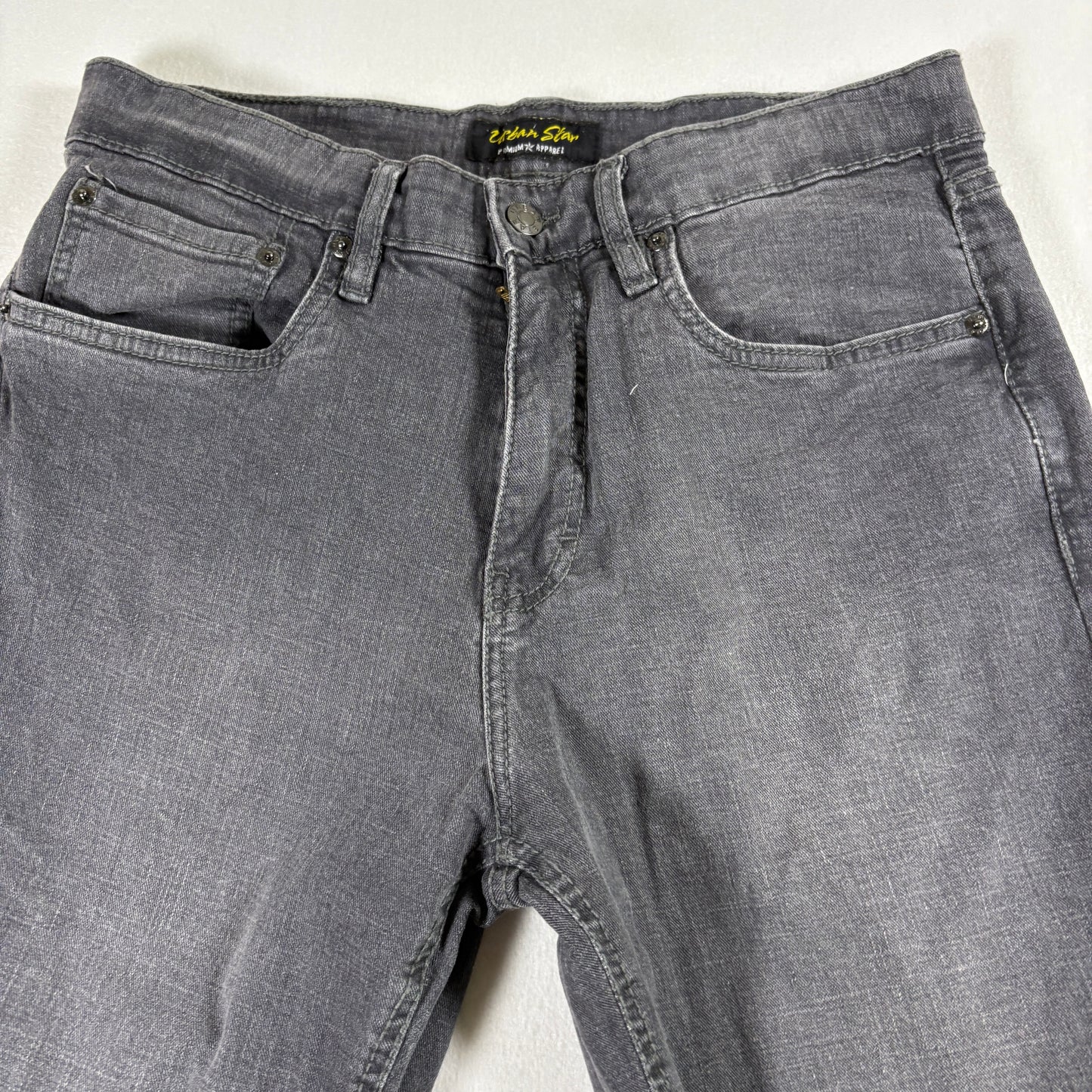 Urban Star Mens Jeans 32x32 Black Denim Stretch Straight Y2K Vintage Grunge