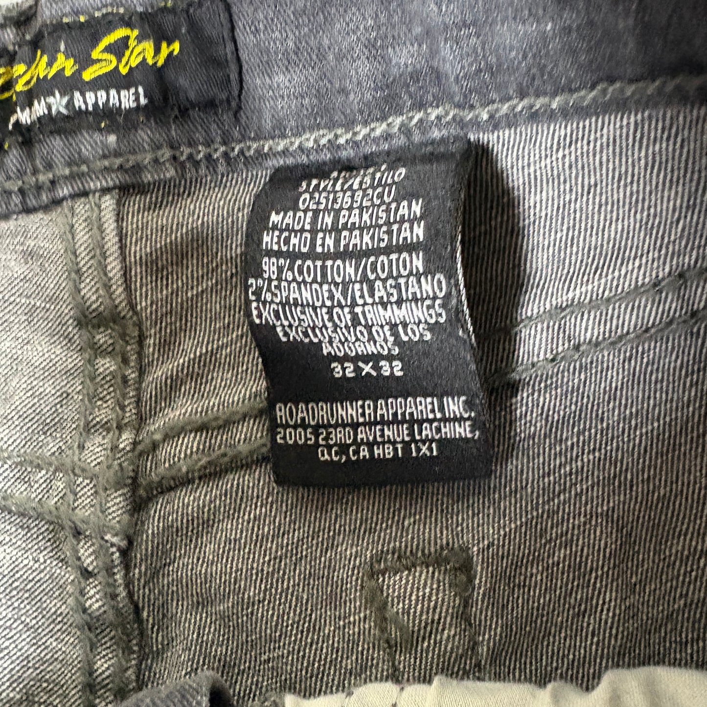 Urban Star Mens Jeans 32x32 Black Denim Stretch Straight Y2K Vintage Grunge