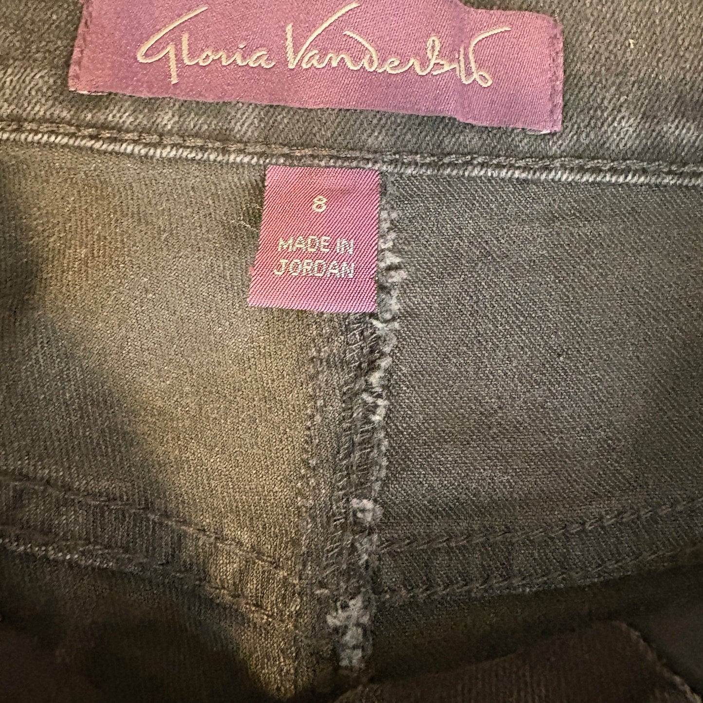Gloria Vanderbilt Amanda Women’s Size 8 Black Bootcut Jeans Mid Rise Stretch Denim