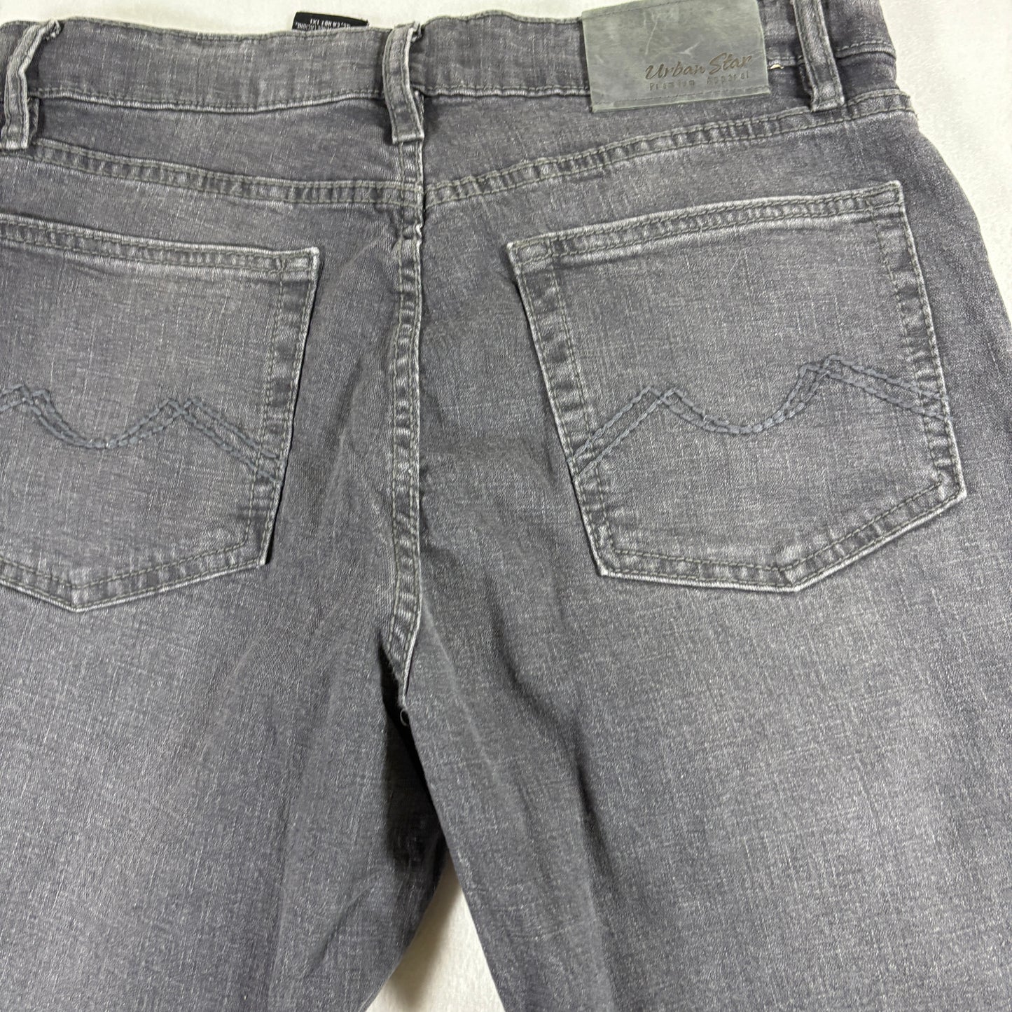 Urban Star Mens Jeans 32x32 Black Denim Stretch Straight Y2K Vintage Grunge