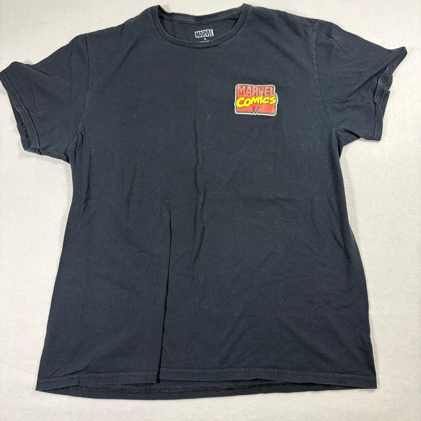 Marvel Comics T Shirt Mens Large Black Vintage Graphic Tee Spider Man Hulk