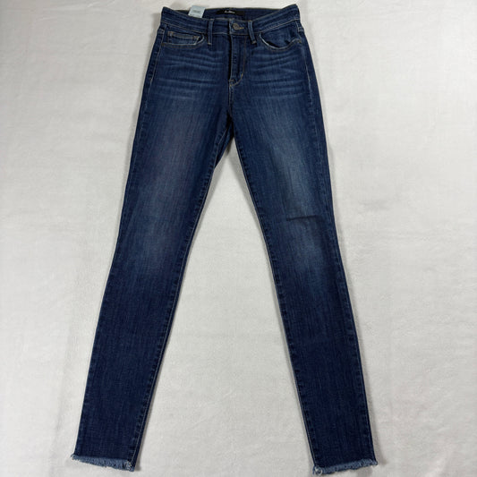 Sam Edelman Stiletto High Rise Skinny Ankle Jeans Blue Raw Hem 29