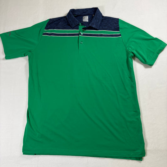 Callaway Golf Polo Shirt Mens XL Green Opti Dri Swing Tech Short Sleeve