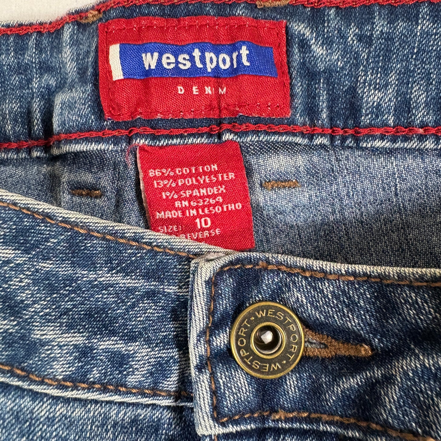 Westport Womens Jeans 10 Blue Denim Stretch High Rise Vintage Y2K Straight Leg
