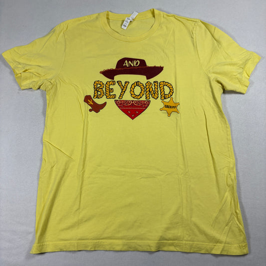 Yellow Graphic T Shirt Mens Large Cowboy Hat Boot Bandana Sheriff Western Tee