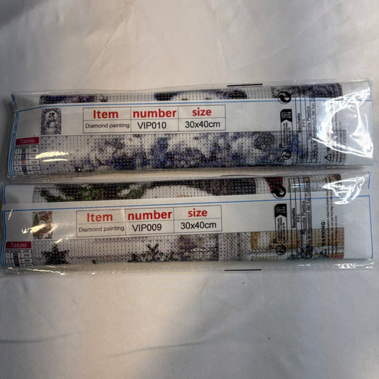 Lot of 2 Diamond Painting Kits 30x40cm VIP009 & VIP010 DIY Craft Canvas New