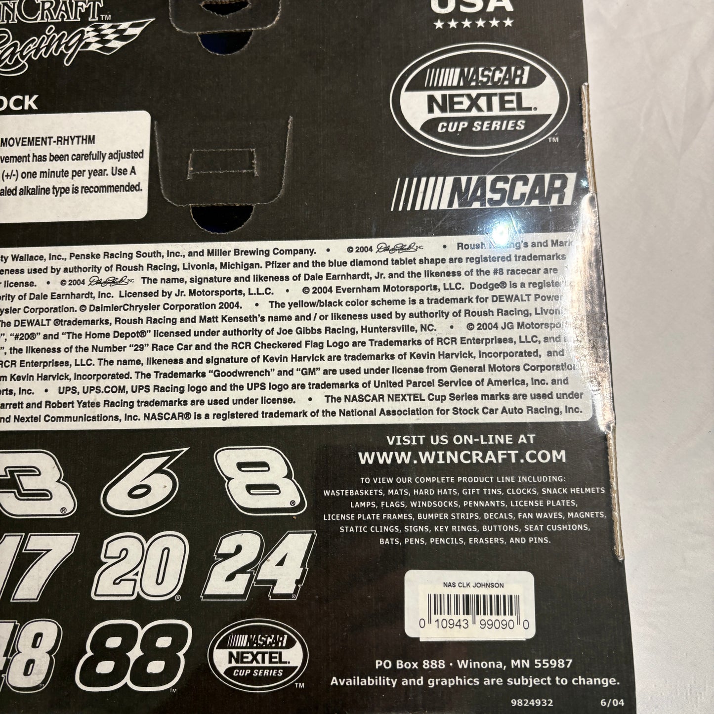 NASCAR Jimmie Johnson #48 Lowe’s Monte Carlo Wall Clock WinCraft 2004 NIB