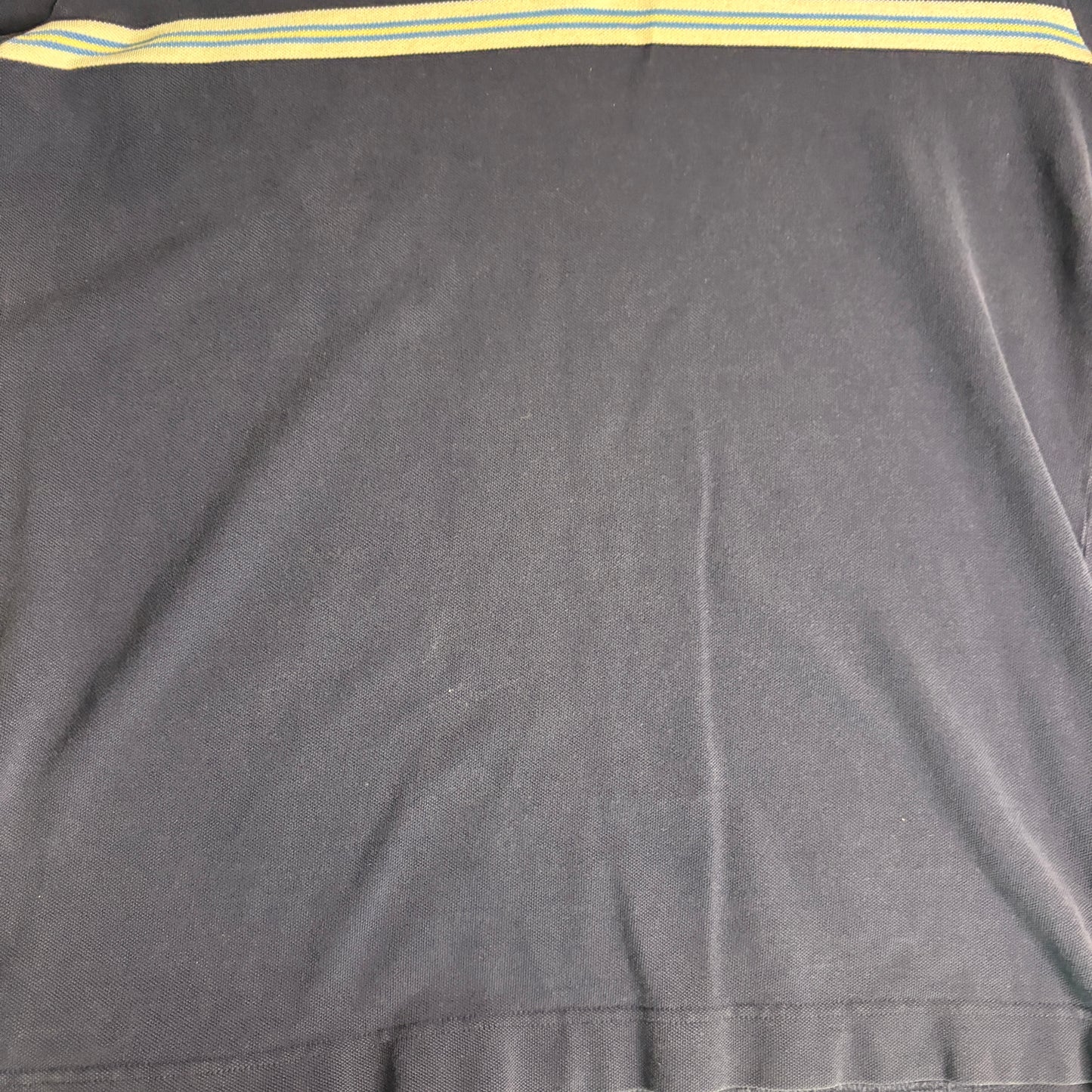 Nautica Men’s Polo Shirt Large Navy Blue Striped Sailboat Logo Short Sleeve Casual