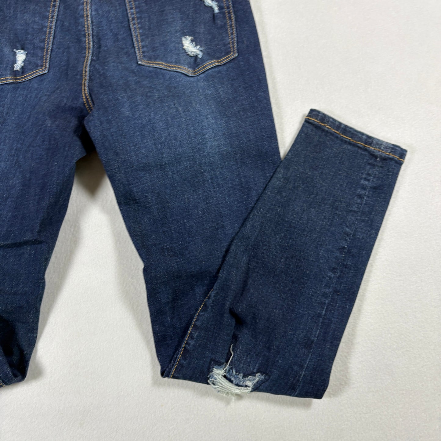 No Boundaries Womens Jeans 9 Dark Wash Distressed Ripped Denim Y2K Grunge Slim