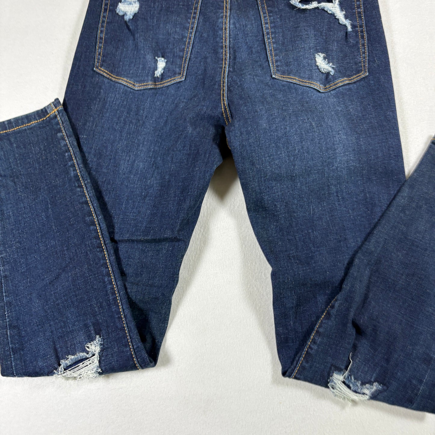 No Boundaries Womens Jeans 9 Dark Wash Distressed Ripped Denim Y2K Grunge Slim