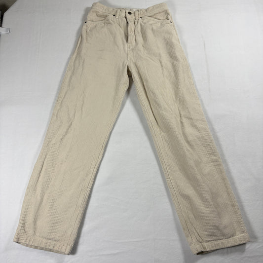 Topshop Corduroy Pants Womens W28 L32 Cream Vintage 90s Straight Leg Retro Fits!