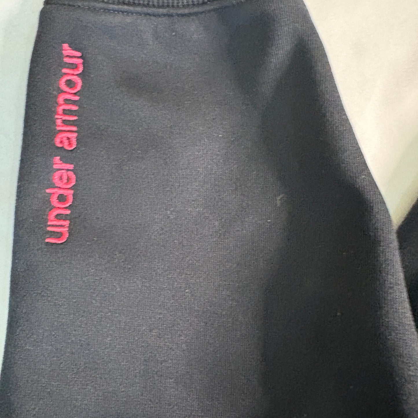 Under Armour Hoodie Men’s Medium Black Neon Green Logo Pullover Sweatshirt