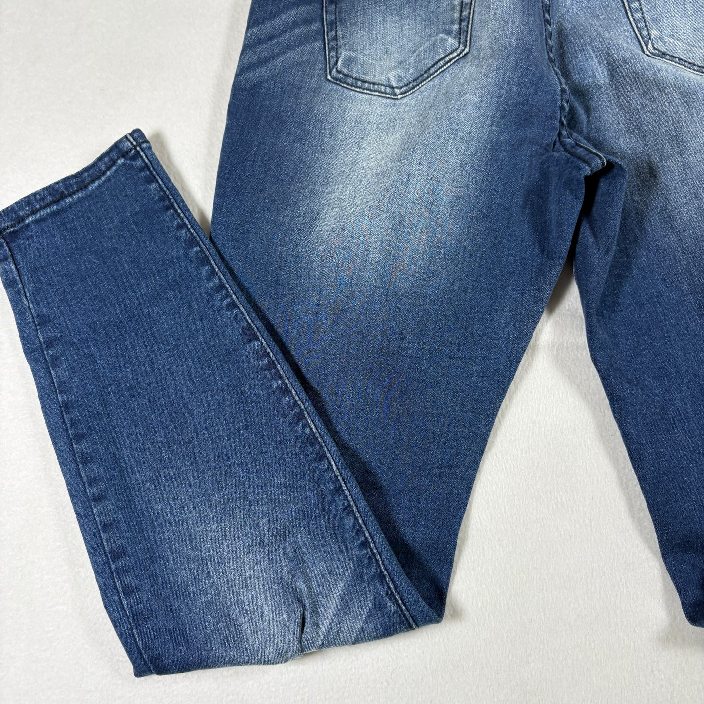 Classic Womens Jeans 7 Dark Wash Distressed Denim Slim Fit Y2K Vintage Stretch