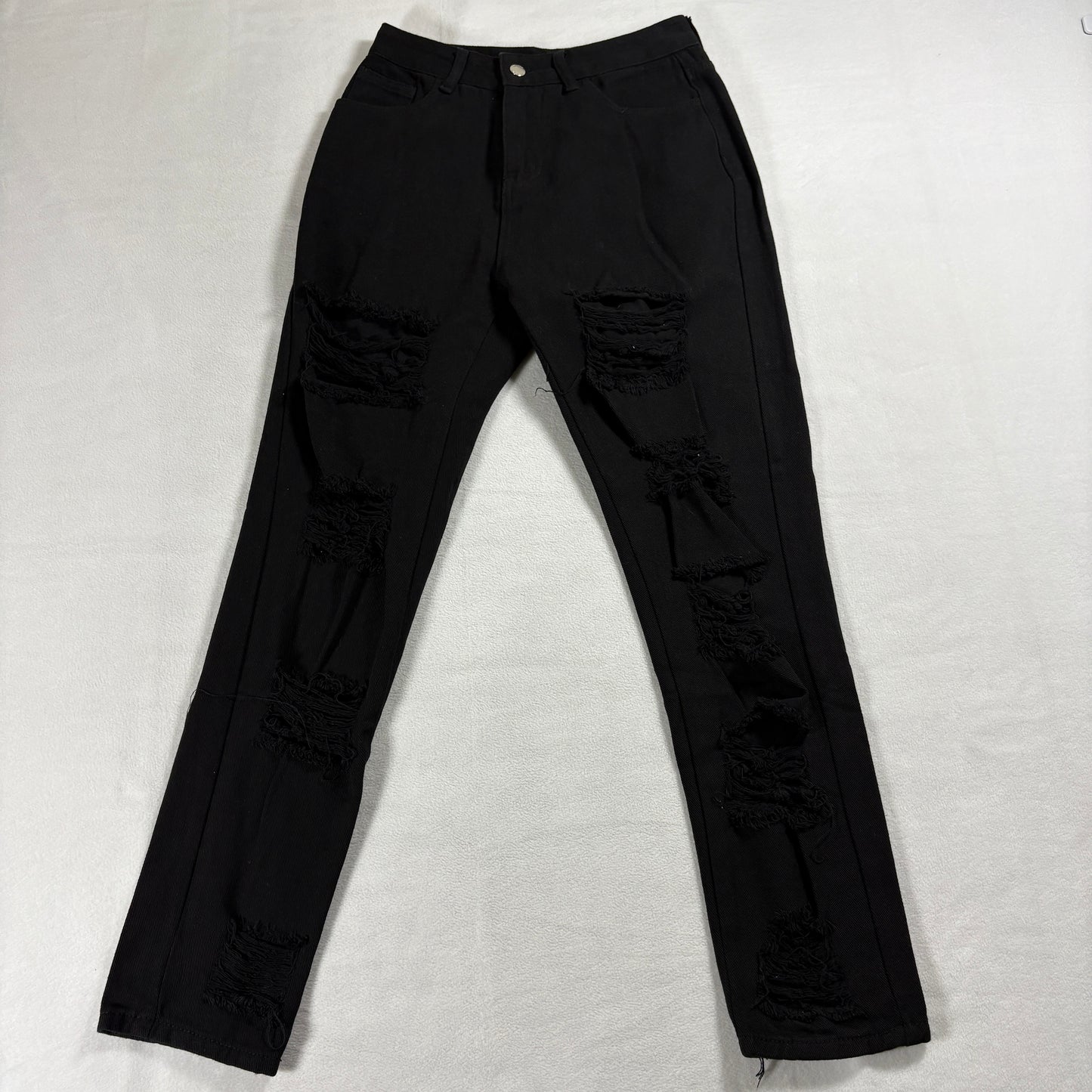 Falmers Heritage Mens XS Distressed Black Skinny Jeans Stretch Grunge Punk