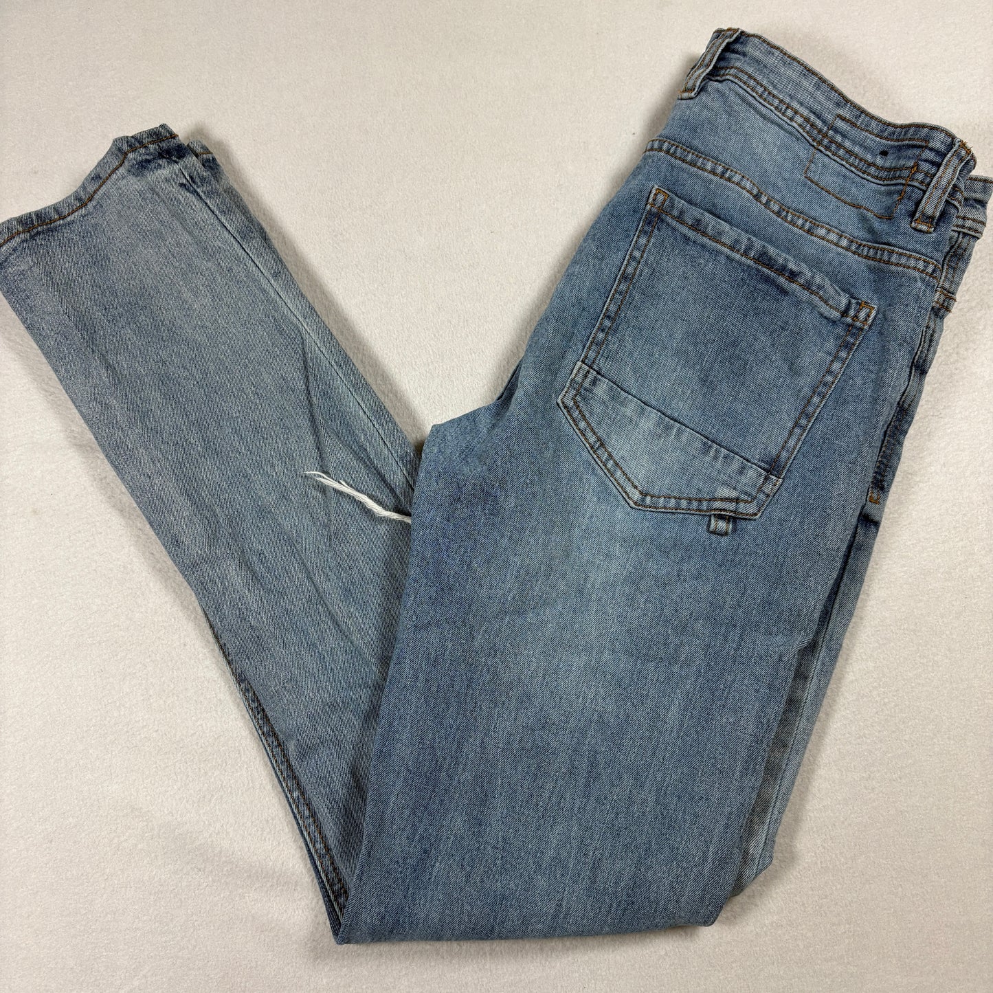 Cotton On Jeans Mens 32x31 Slim Leg Light Wash Distressed Denim Grunge Y2K