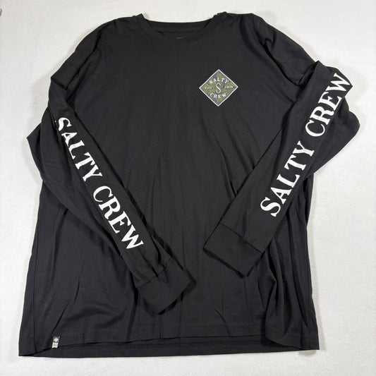 Salty Crew Mens Shirt 2XL Black Long Sleeve Graphic Logo Tee Surf Skate Streetwear