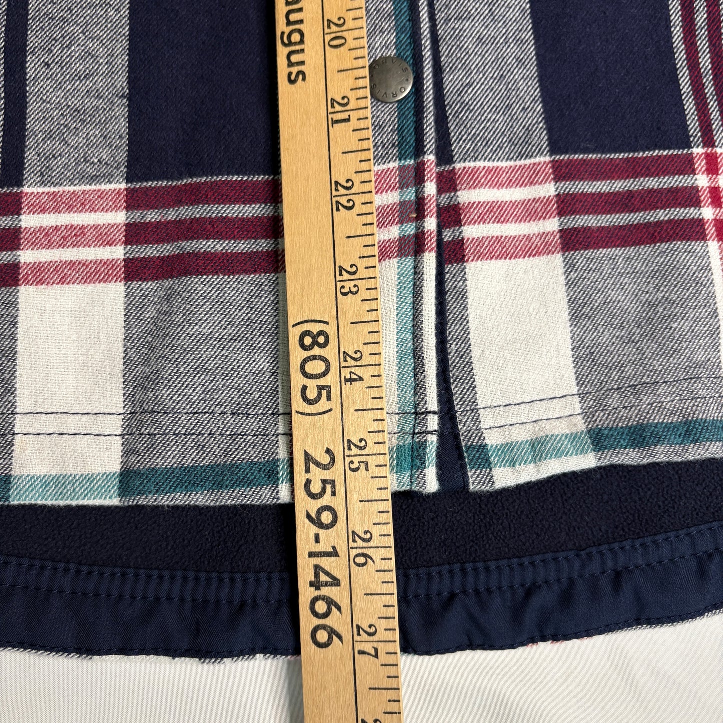 Orvis Men’s Plaid Shirt Jacket Large Flannel Lined Button Front Outdoor Classic