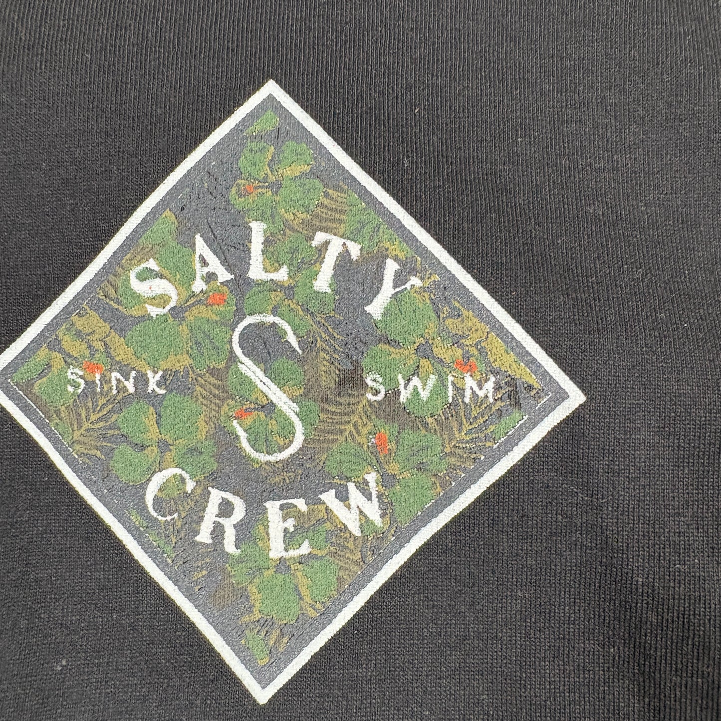 Salty Crew Mens Shirt 2XL Black Long Sleeve Graphic Logo Tee Surf Skate Streetwear