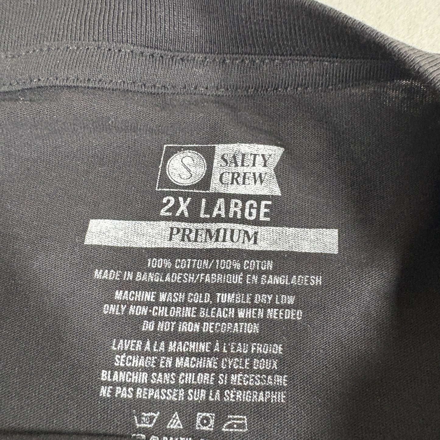 Salty Crew Mens Shirt 2XL Black Long Sleeve Graphic Logo Tee Surf Skate Streetwear