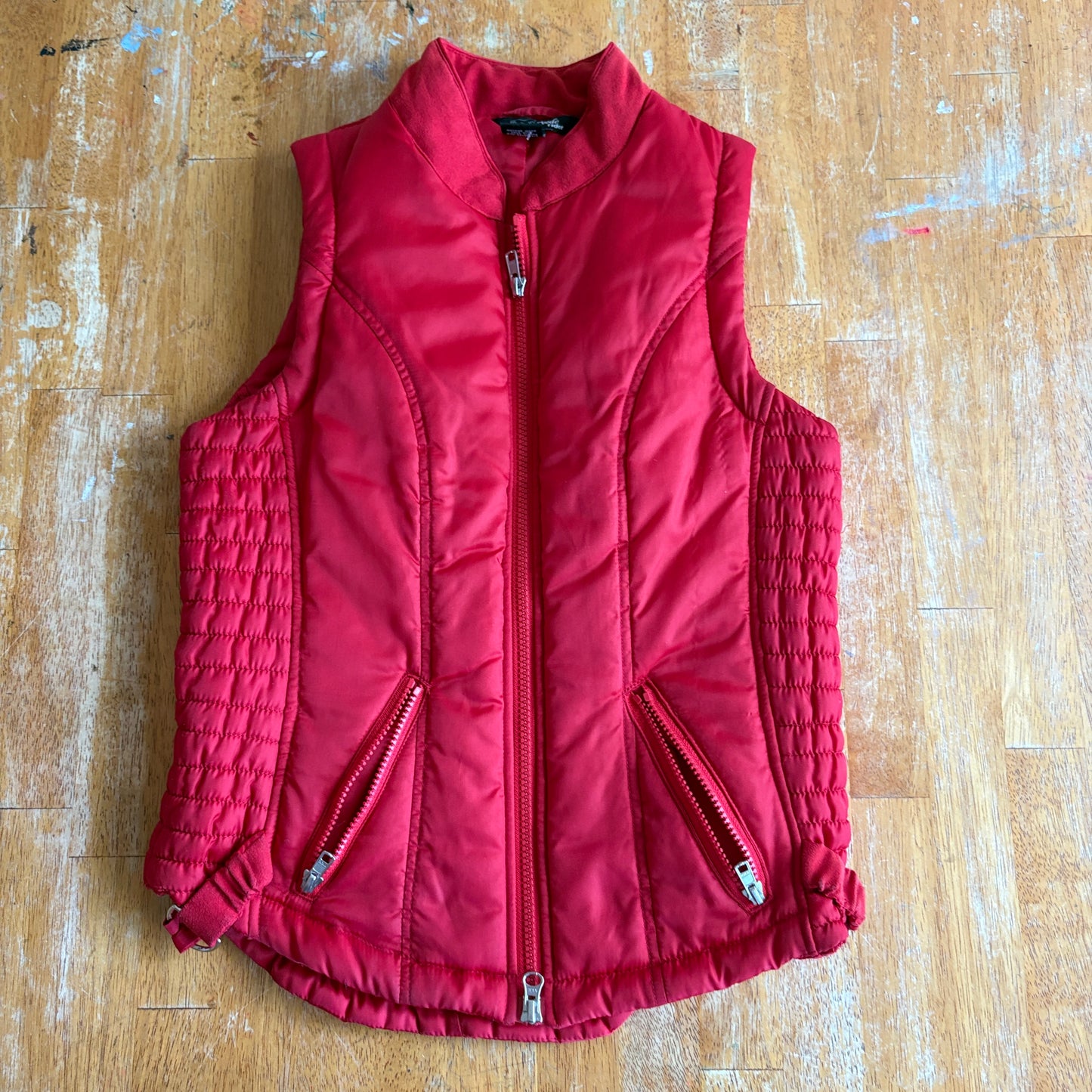 Goode Rider Puffer Vest Women S Red Equestrian Riding Zip Quilted Jacket