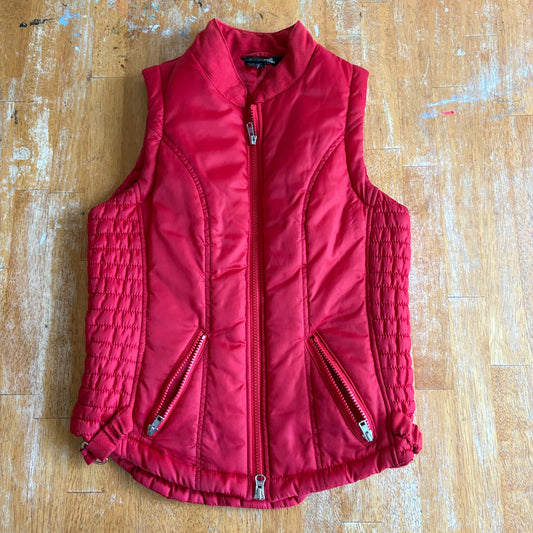 Goode Rider Puffer Vest Women S Red Equestrian Riding Zip Quilted Jacket