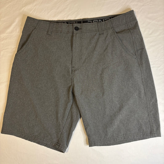 Mens Gray Hybrid Board Shorts Size 36 Swim Trunks Casual Quick Dry Golf Walking