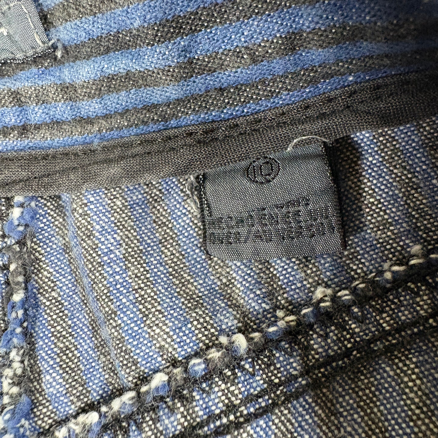 Lizwear Womens Vintage Jeans 12 Blue Black Stripe High Rise 90s Y2K Grunge Denim