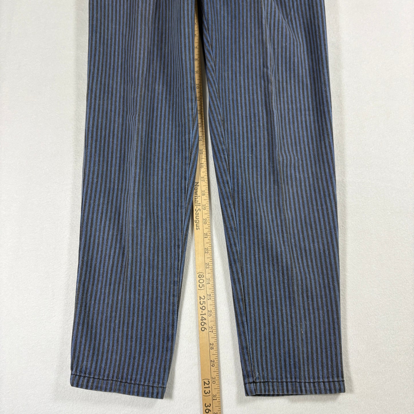 Lizwear Womens Vintage Jeans 12 Blue Black Stripe High Rise 90s Y2K Grunge Denim