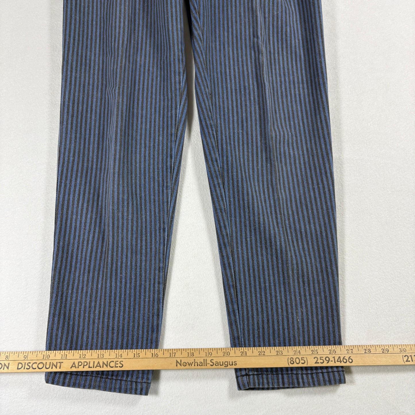 Lizwear Womens Vintage Jeans 12 Blue Black Stripe High Rise 90s Y2K Grunge Denim