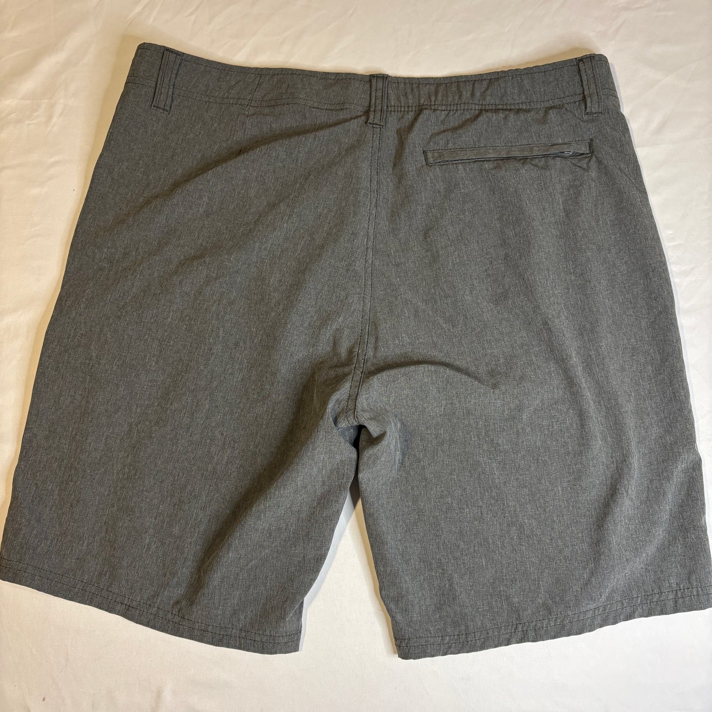 Mens Gray Hybrid Board Shorts Size 36 Swim Trunks Casual Quick Dry Golf Walking
